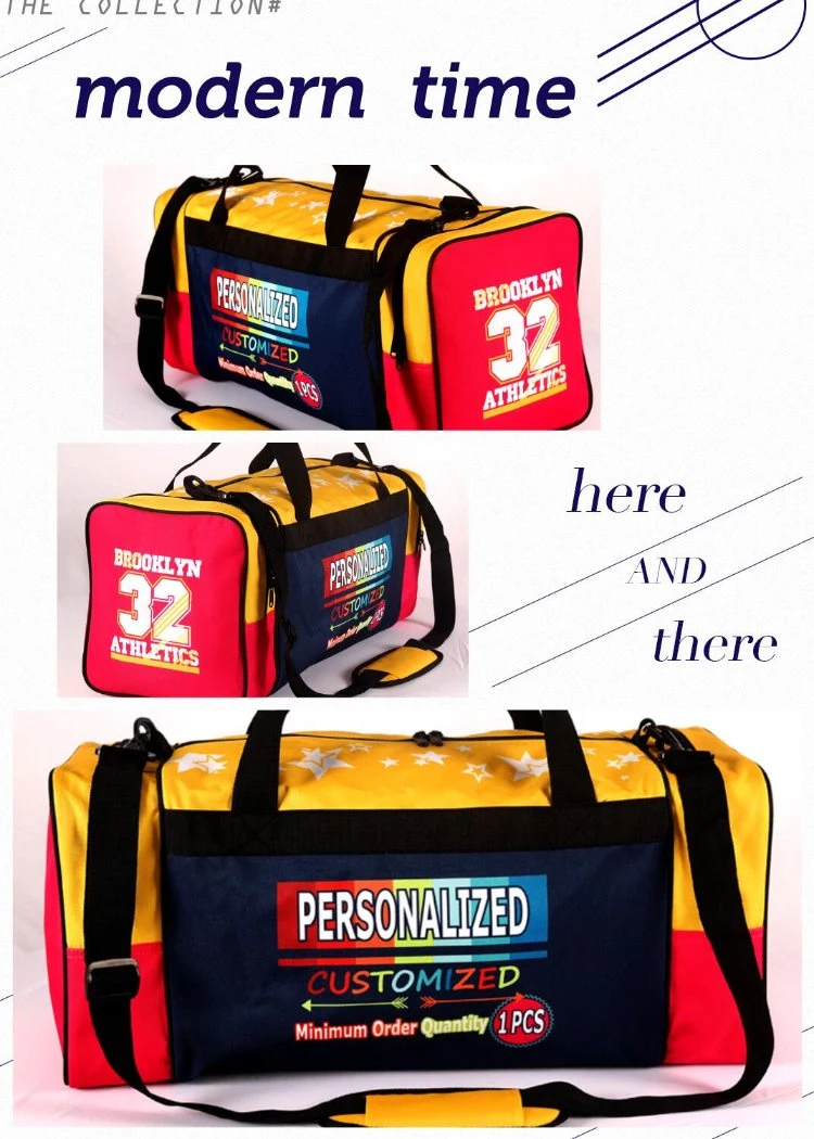 Custom Sublimated Large Capacity Men Sports Gym Luggage Travel Storage Duffel Bag for Team