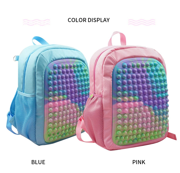 Silicone Fidget Backpack Toy Kids Girls Stress Reliever Pops Fidget School Backpack