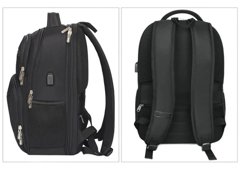 Large Capacity Business Travel Polyester Laptop Backpacks with USB Charger