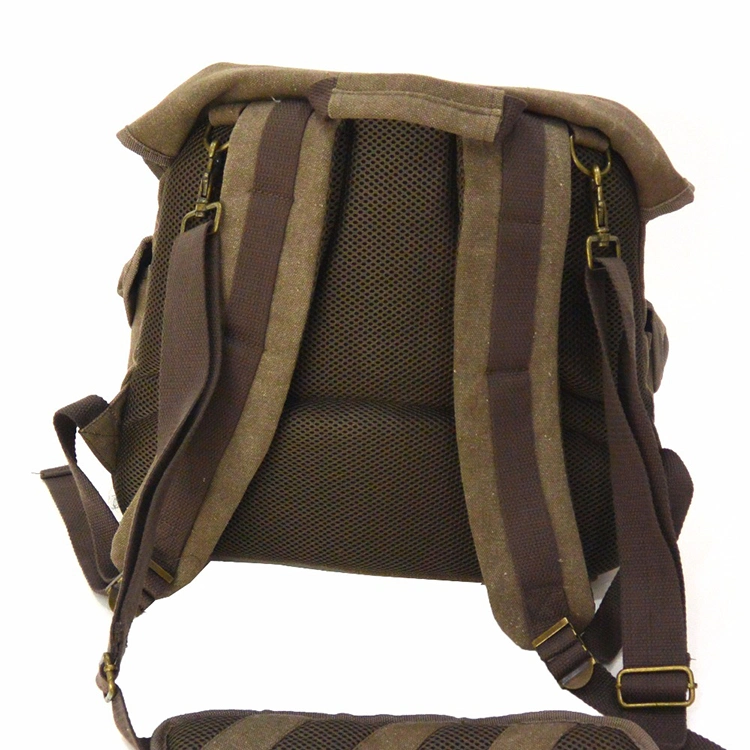 Wholesale 3 Front Pockets Custom Canvas Backpack Bag